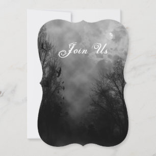 Haunted Sky with Raven Custom Halloween Invitation