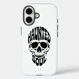 Haunted Soul Skull Typography iPhone 16 Case