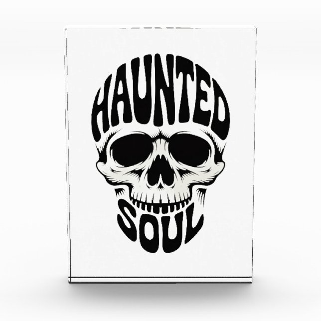 Haunted Soul Skull Typography Photo Block (Front)