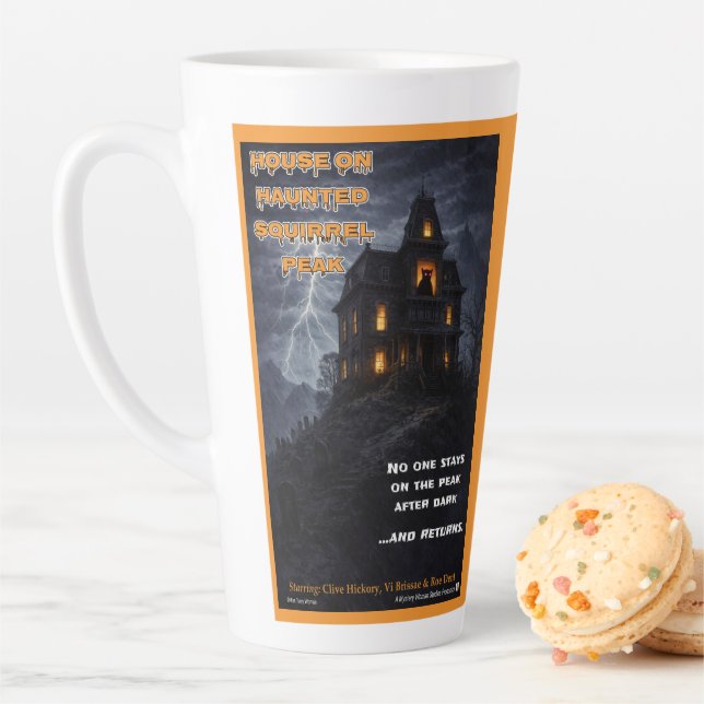 Haunted Squirrel Peak Parody Latte Mug (In Situ)