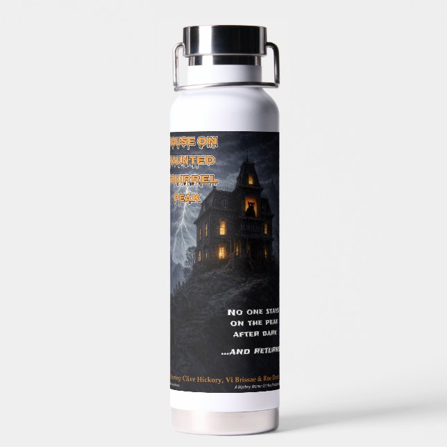 Haunted Squirrel Peak Parody Water Bottle (Back)