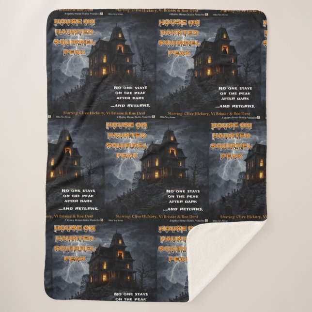Haunted Squirrel Peak Sherpa Blanket (Front)