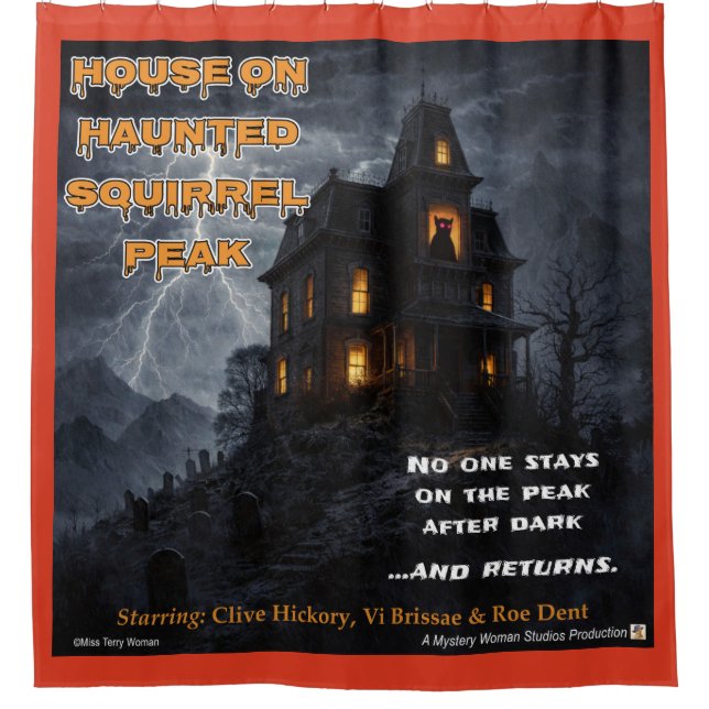 Haunted Squirrel Peak Shower Curtain (Front)