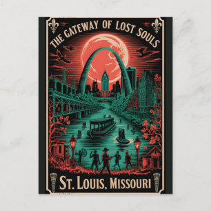 Haunted St Louis, Missouri Vintage Horror Travel Postcard
