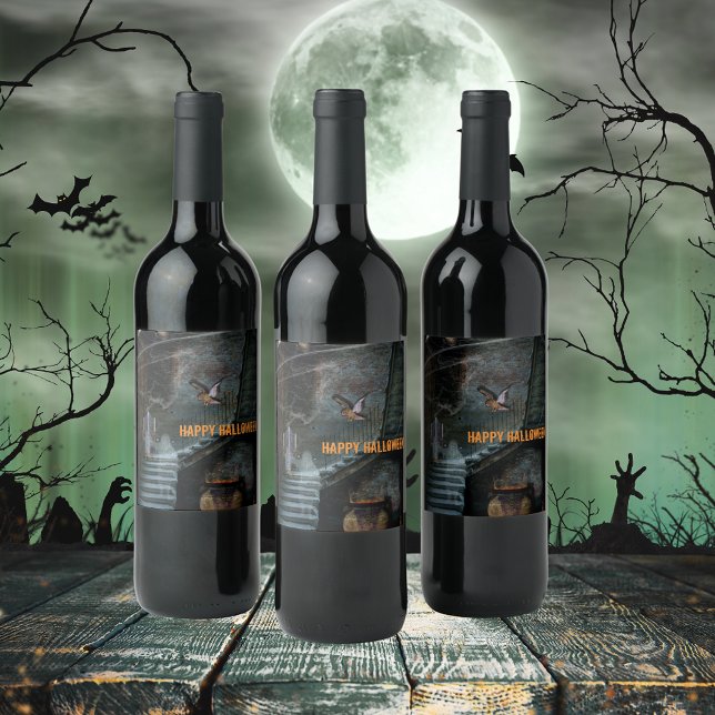 Haunted Staircase Halloween Wine Label (Creator Uploaded)