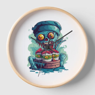 Haunted Sushi Chef Clock