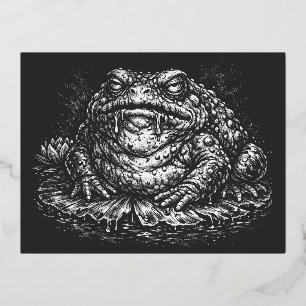 Haunted Toad Sigil by BurnsInHell Foil Holiday Postcard