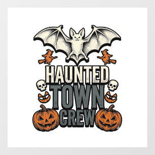 Haunted Town Shirt Vintage Halloween Bat Pumpkin T
