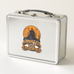 Haunted Town University Vintage Halloween Shirt Metal Lunch Box