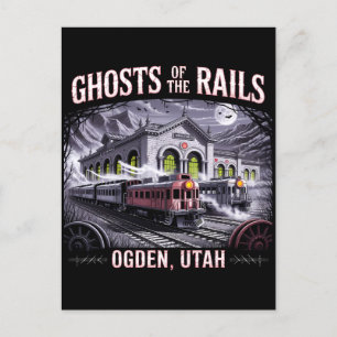 Haunted Union Station Ogden Utah Gothic Design Holiday Postcard