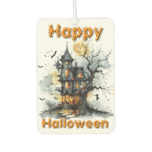 Haunted Welcome – A Moonlit Halloween Scene Car Air Freshener