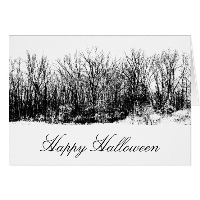 Haunted woods Happy Halloween  Card (Front Horizontal)