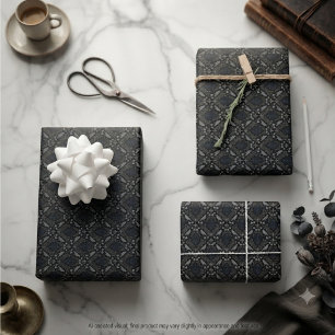 Haunting Charcoal Gothic Raven Wrapping Paper Sheet
