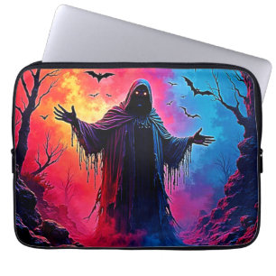 Haunting Demon Cloaked In Shadows Design Laptop Sleeve