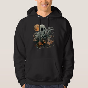 Haunting Ghost and Moon Graphic T-Shirt Hoodie
