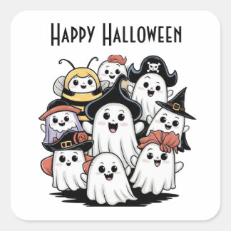 Haunting Ghostly Gang Square Sticker