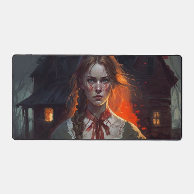 Haunting house desk mat (Front)