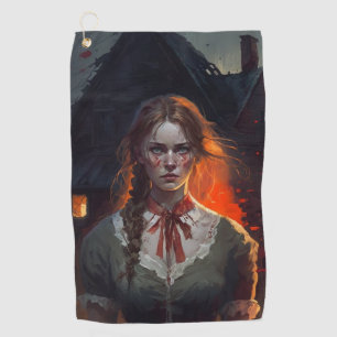 Haunting house golf towel
