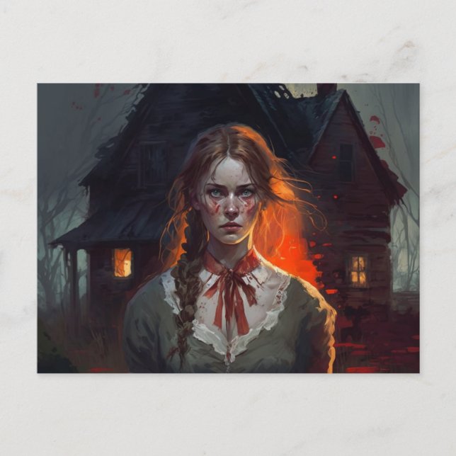 Haunting house invitation postcard (Front)