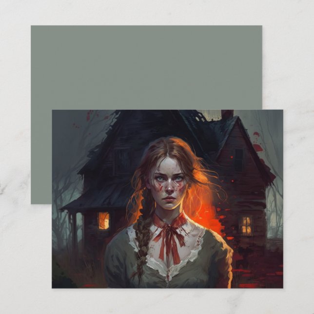 Haunting house RSVP card (Front/Back)