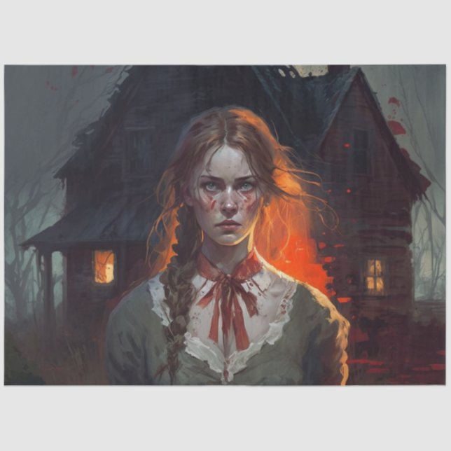 Haunting house tissue paper (Front)