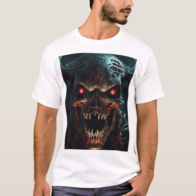 Haunting Monster Face Skeleton T-Shirt (Front)