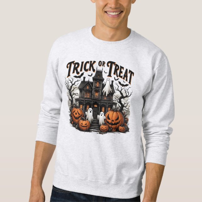 Haunting night with ghosts and pumpkins! sweatshirt (Front)