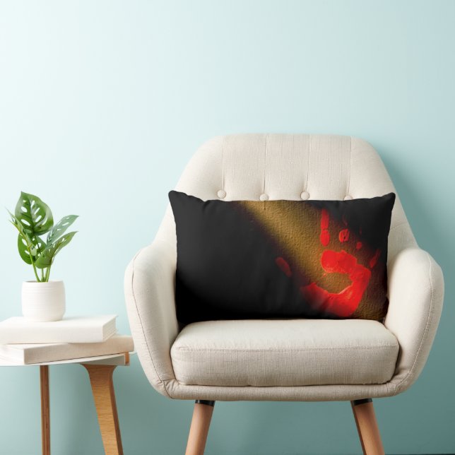Haunting Red Hand Print Lumbar Cushion (Chair)