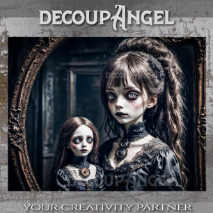 Haunting Reflection of Innocence - Decoupage - Tissue Paper