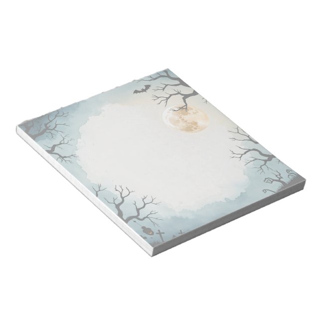 Haunting Stillness Printable Halloween Notepad (Angled)