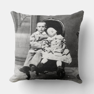 Haunting Vintage Sibling Portrait Cushion