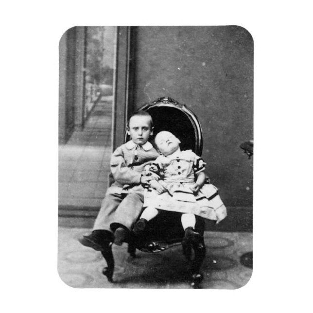 Haunting Vintage Sibling Portrait  Magnet (Vertical)