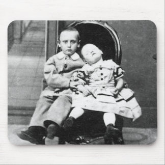 Haunting Vintage Sibling Portrait Mouse Pad