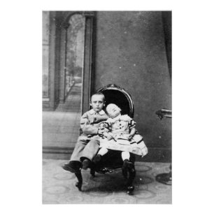 Haunting Vintage Sibling Portrait Poster