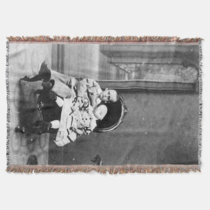 Haunting Vintage Sibling Portrait  Throw Blanket