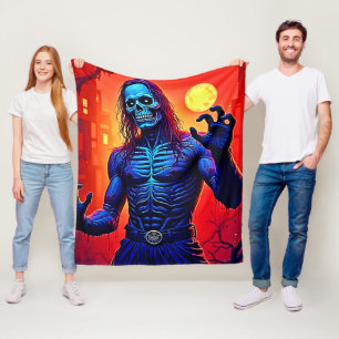 Haunting Zombie Demon In The City Design Fleece Blanket