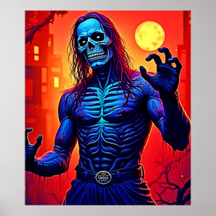 Haunting Zombie Demon In The City Design Poster
