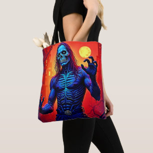 Haunting Zombie Demon In The City Design Tote Bag