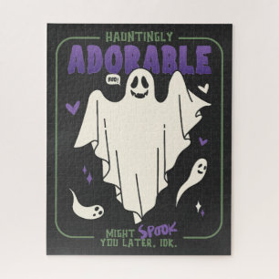 Hauntingly Adorable Funny Halloween Ghost Sayings Jigsaw Puzzle