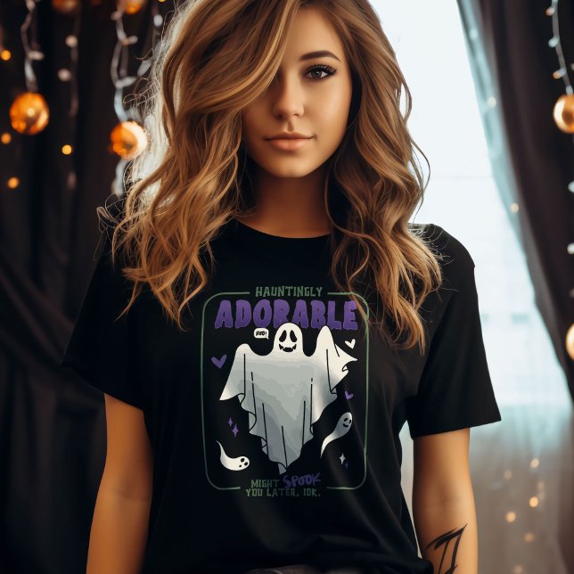 Hauntingly Adorable Funny Halloween Ghost Sayings T-Shirt (Hauntingly Adorable Funny Halloween Sayings T-Shirt)