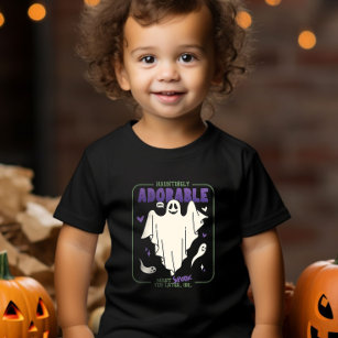 Hauntingly Adorable Funny Halloween Ghost Sayings Toddler T-Shirt