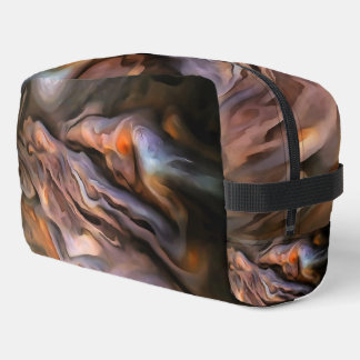 Hauntingly Beautiful Abstract In Ochre and Brown Dopp Kit