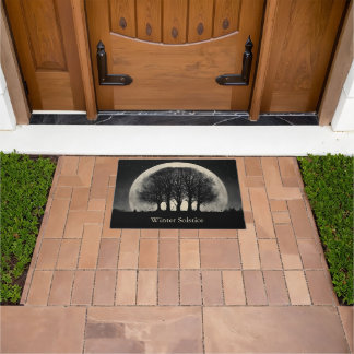 Hauntingly Beautiful Silhouette of Bare Trees Doormat