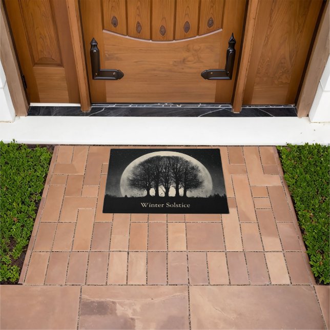 Hauntingly Beautiful Silhouette of Bare Trees Doormat (Outdoor)