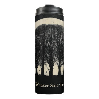 Hauntingly Beautiful Silhouette of Bare Trees Thermal Tumbler