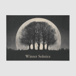 Hauntingly Beautiful Silhouette of Bare Trees Tissue Paper