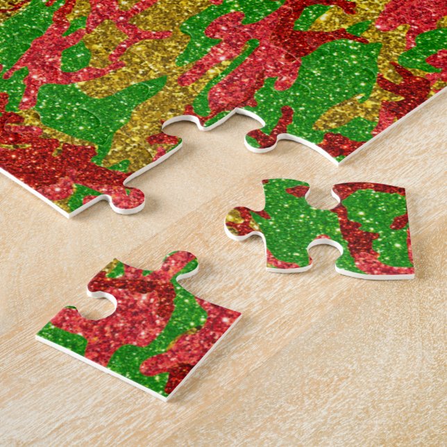 Haus Of Camo Gold Xmas Pattern Jigsaw Puzzle (Side)