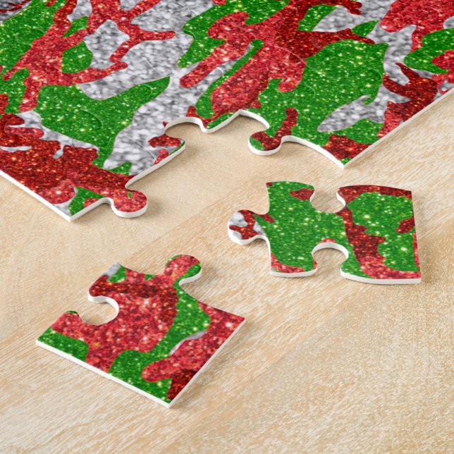 Haus Of Camo Silver Xmas Pattern Jigsaw Puzzle (Side)