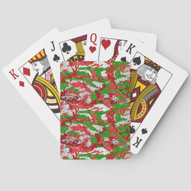 Haus Of Camo Silver Xmas Pattern Playing Cards (Back)