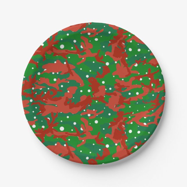 Haus Of Camo Xmas Camouflage Paper Plate (Front)